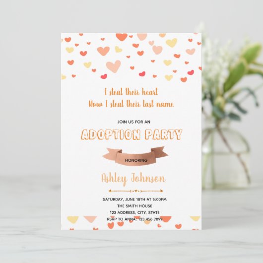 Uitnodiging adoptiefeest (Staand voorkant)