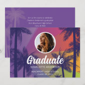 Uitnodiging Afstuderen tropische palmbomen (Voorkant / Achterkant)