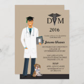 Uitnodiging Afstuderen Veterinaire School | Heren (Voorkant / Achterkant)