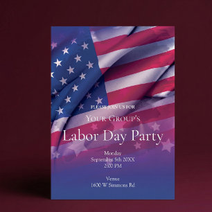 Uitnodiging Amerikaanse Vlag Labor Day-feest