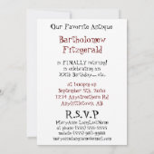 Uitnodiging Antiek partij voor de aflossing van v (Achterkant)