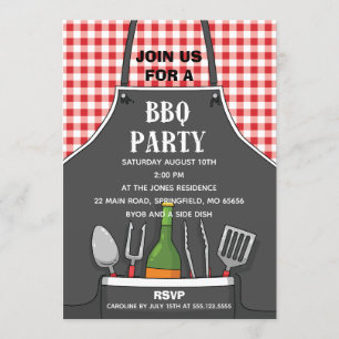 Uitnodiging Apron BBQ-feest