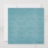  uitnodiging Aqua Damask Birthday (Achterkant)