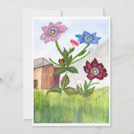 UITNODIGING Aquarelschilderij van Gras & Bloemen