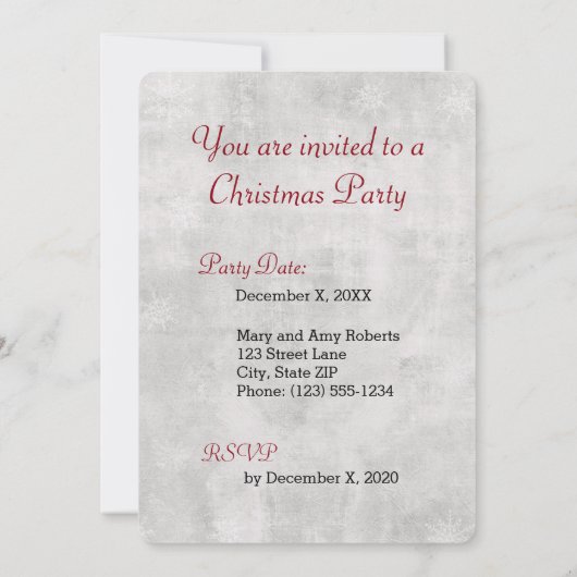 Uitnodiging Arctic Fox Winter Party (Achterkant)