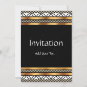 Uitnodiging Art Deco Gold Black White (Voorkant)
