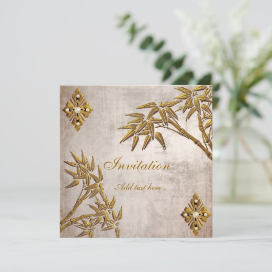 Uitnodiging - Aziatisch oud oud papier (Staand voorkant)