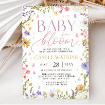 Uitnodiging Baby in Bloom, Uitnodiging Baby Shower