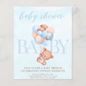 Uitnodiging baby shower, Blauw, Baby Boy (Voorkant)