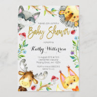 Uitnodiging Baby shower bos