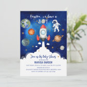 Uitnodiging baby shower buitenruimtescheiding (Staand voorkant)