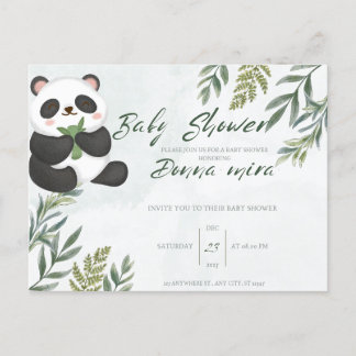 Uitnodiging baby shower, Dier, Panda