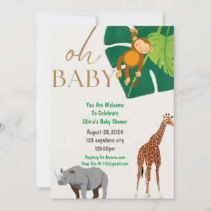 Uitnodiging baby shower Dierentuin