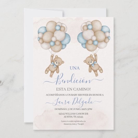 Uitnodiging baby shower jongen (Voorkant)