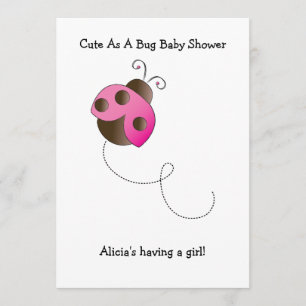 Uitnodiging Baby shower Lady Bug Girl