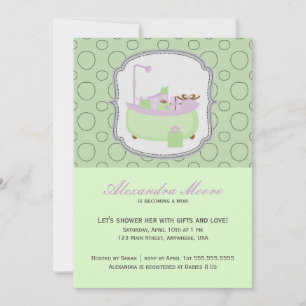 Uitnodiging Baby shower lavender & Limoen