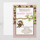 Uitnodiging baby shower - Oerwoud aap (Voorkant / Achterkant)