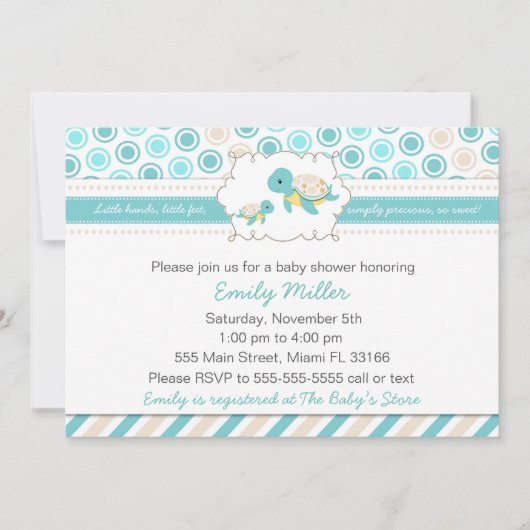 Uitnodiging Baby shower om te schilderen Unisex Bl (Voorkant)