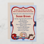 Uitnodiging Baby shower sport (Voorkant / Achterkant)