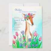 Uitnodiging Baby shower Spring Deer (Voorkant)
