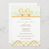 Uitnodiging baby shower - Twinden (Voorkant / Achterkant)