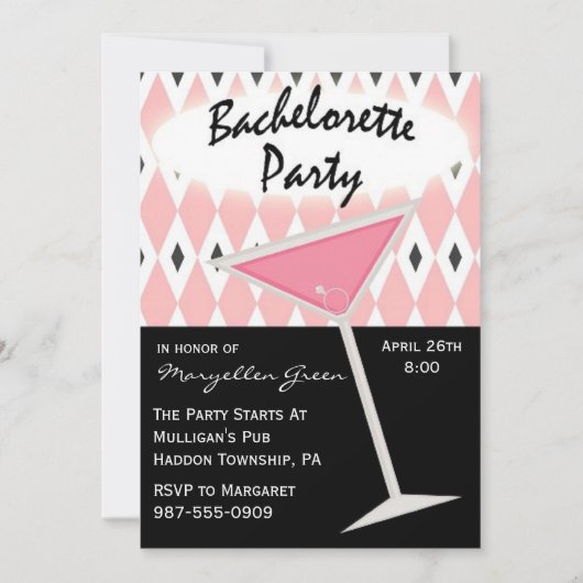 Uitnodiging Bachelorette (Voorkant)