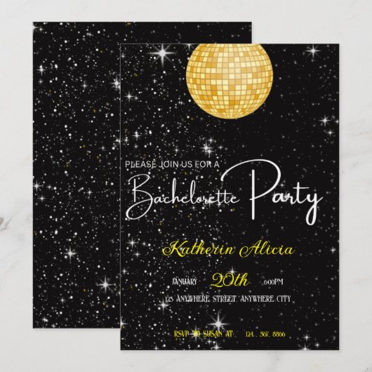 Uitnodiging Bachelorette (Voorkant / Achterkant)