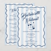 Uitnodiging Bachelorette-feest Bach-weekend wijn (Voorkant / Achterkant)