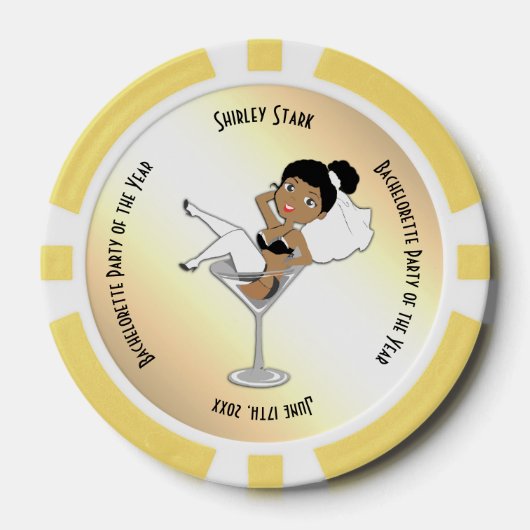 Uitnodiging Bachelorette Poker Chips (Voorkant)