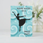 Uitnodiging Ballerina Dansfeest (Staand voorkant)