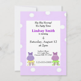Uitnodiging Ballerina Hippo Party