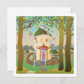 Uitnodiging Ballonhuis verjaardag (Voorkant / Achterkant)