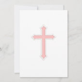 Uitnodiging Baptisme "In reliëf" Kruisroze (Voorkant)