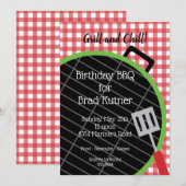 Uitnodiging barbecue grill feestje (Voorkant / Achterkant)