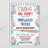 Uitnodiging Baseball Pool Feestje (Voorkant / Achterkant)