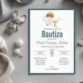 Uitnodiging Bautizo in Spaanse doop Baby Boy