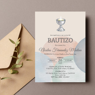 Uitnodiging Bautizo minimalistische elegante doop