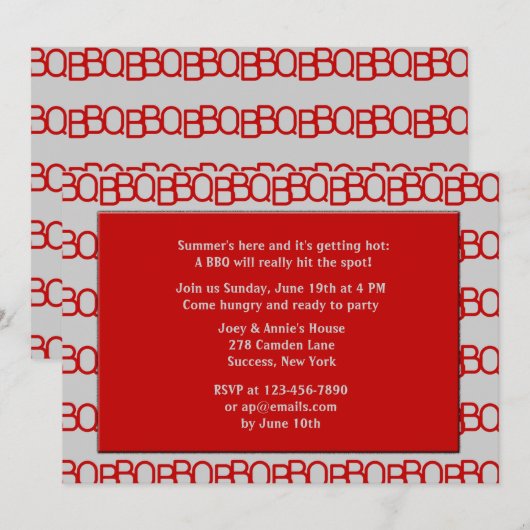 Uitnodiging BBQ (Voorkant / Achterkant)