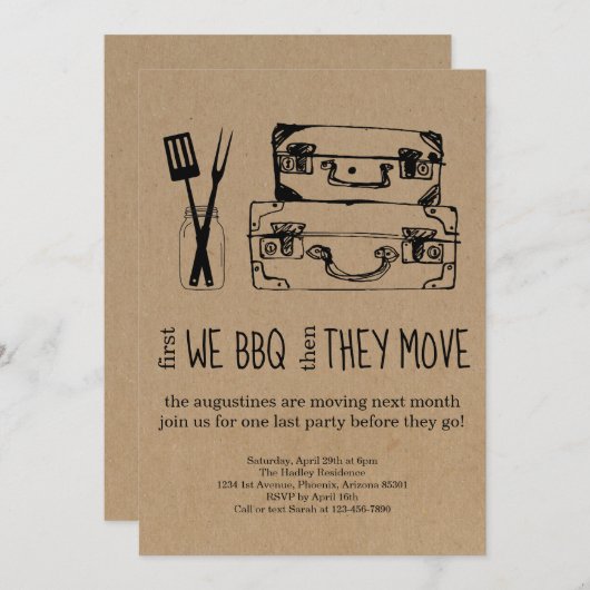 Uitnodiging BBQ afwezig (Voorkant / Achterkant)