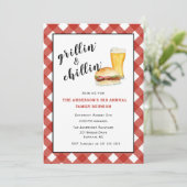 Uitnodiging BBQ familie picknick/hereniging (Staand voorkant)