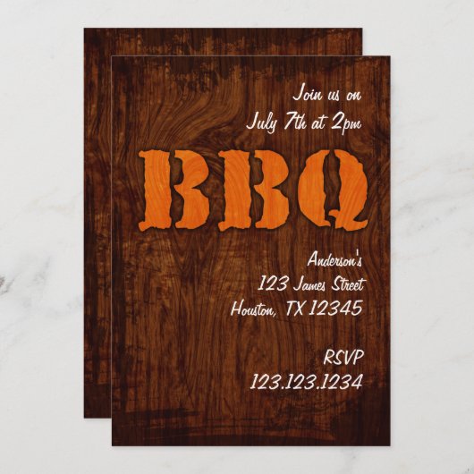 Uitnodiging BBQ-partij (Voorkant / Achterkant)