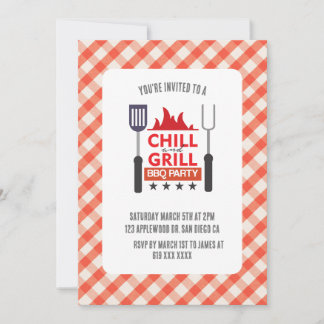 Uitnodiging BBQ-partij, formaat: 5 x 7 inch