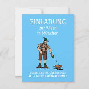 Uitnodiging BEER FESTIVAL Lederhosen Bavarian Dog