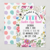 Uitnodiging bij paasfeest van de eitjesjacht (Voorkant / Achterkant)