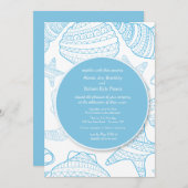 Uitnodiging Blauwe Zee Schelpen (Voorkant / Achterkant)