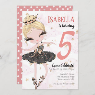 Uitnodiging Blonde Ballerina Birthday