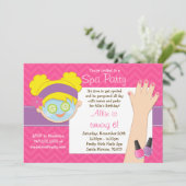 Uitnodiging Blonde Spa Birthday (Staand voorkant)