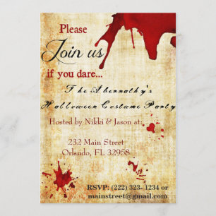 Uitnodiging Bloody Vampire Halloween Party