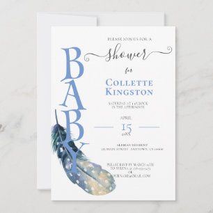 Uitnodiging BLUE VEER JONGEN BABY SHOWER