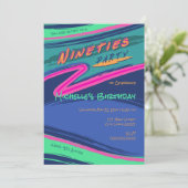 Uitnodiging Bold Nineties Feest (Staand voorkant)